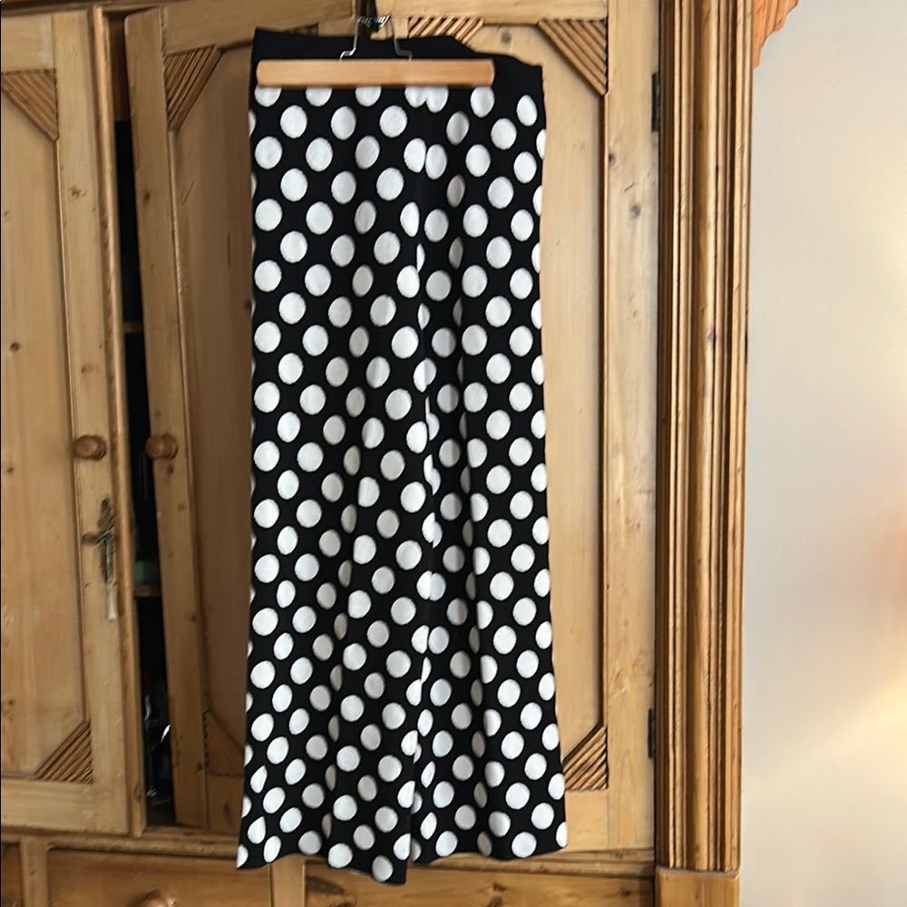 Worn once!! Anthropologie Polka Dot Black and White Knit pants